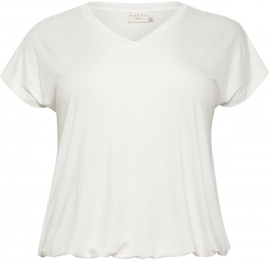 Kaffe Curve Jena V-Neck T-krekls Chalk - T-krekli - 