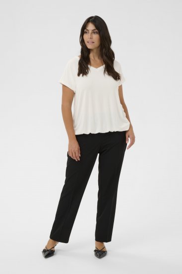 Kaffe Curve Jena V-Neck T-krekls Chalk - T-krekli - 