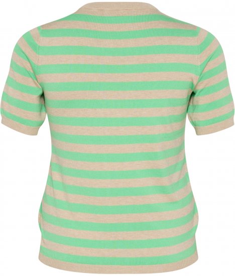 Kaffe Curve Lizzy Svītrains džemperis Spalvu pelēks melanžs/Zaļš - Apdrukāti T-krekli sievietēm - 