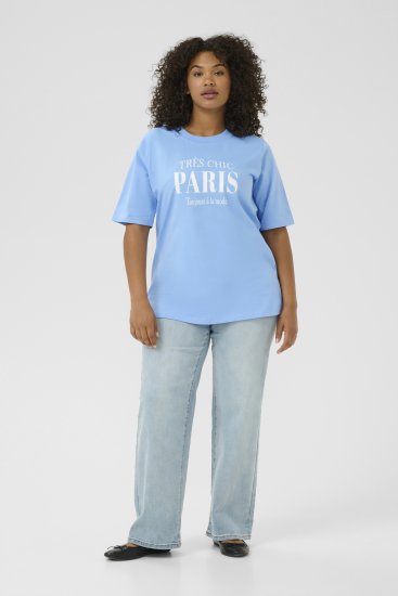 Kaffe Curve Frey T-Shirt Vista Blue - T-krekli - 