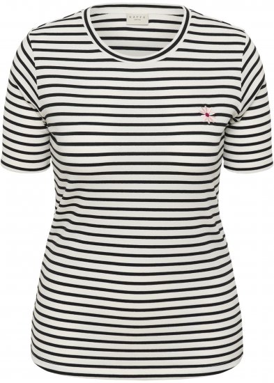 Kaffe Curve Lia Flower T-Shirt Chalk/Deep Black - T-krekli - 
