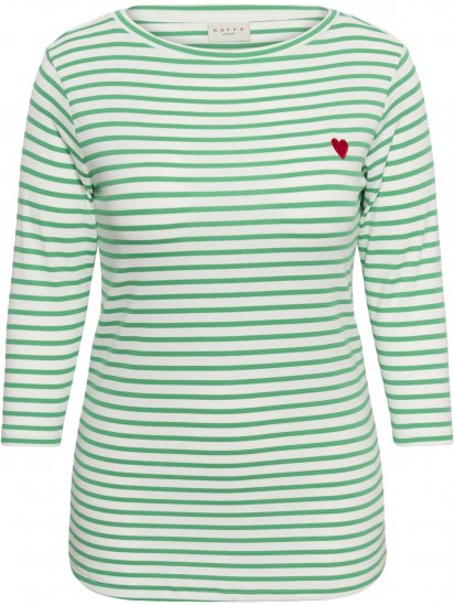 Kaffe Curve Lia Boatneck 3/4 T-Shirt Chalk/Bright Green - Krekli un topi - 