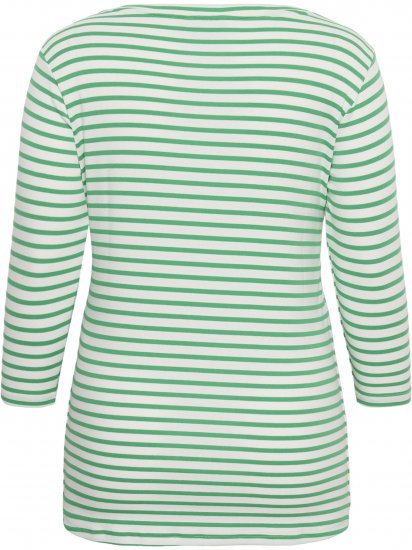 Kaffe Curve Lia Boatneck 3/4 T-Shirt Chalk/Bright Green - Krekli un topi - 