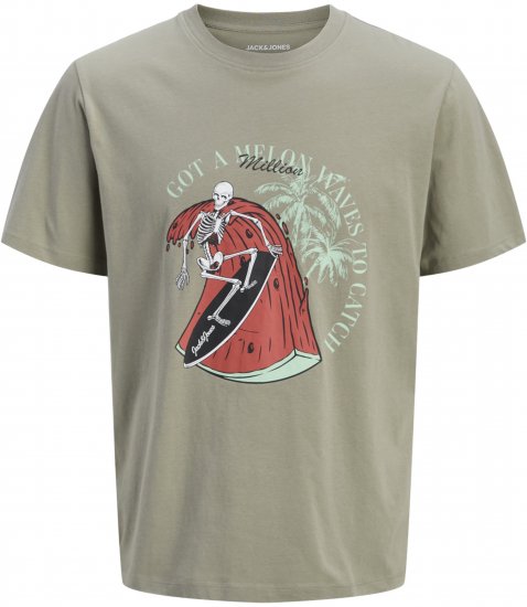 Jack & Jones King Crew Neck T-Shirt Grey - Lielo vīriešu t-krekli ar apdruku - Lielo vīriešu t-krekli ar apdruku