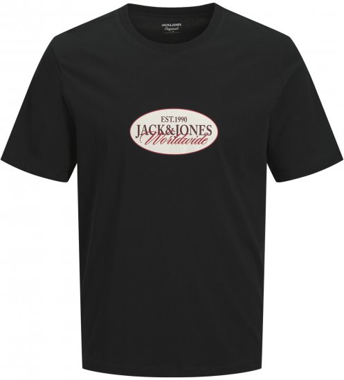Jack & Jones Catskills Worldwide T-krekls Melns - T-krekli - T-krekli - 2XL-14XL