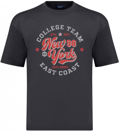Adamo Motivshirt Comfort Fit College Anthracite - Lielo vīriešu t-krekli ar apdruku - Lielo vīriešu t-krekli ar apdruku