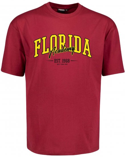 Adamo Florida Comfort Fit T-Shirt Red - Lielo vīriešu t-krekli ar apdruku - Lielo vīriešu t-krekli ar apdruku