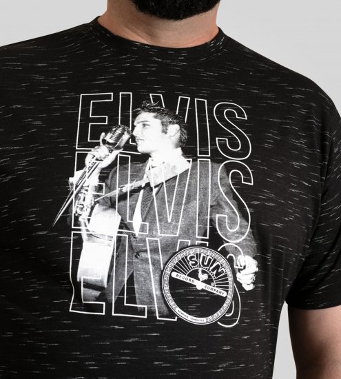 D555 Official Elvis Presley Printed T-Shirt Black - Lielo vīriešu t-krekli ar apdruku - Lielo vīriešu t-krekli ar apdruku
