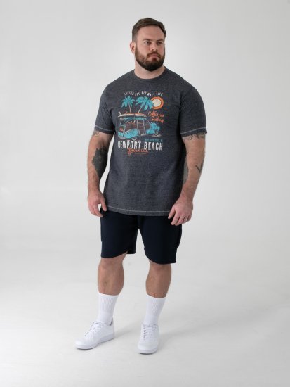 D555 Moyles Newport Beach Woody Car Printed T-Shirt Navy Twist - Lielo vīriešu t-krekli ar apdruku - Lielo vīriešu t-krekli ar apdruku