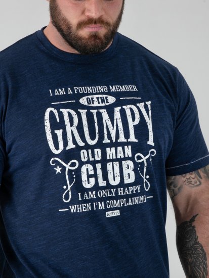 D555 Cooper Grumpy Old Man Printed T-Shirt Navy - Lielo vīriešu t-krekli ar apdruku - Lielo vīriešu t-krekli ar apdruku