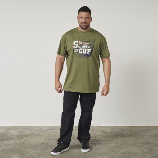 North Latitude 61119 T-Krekls Ar Apdruku Olīvzaļš - T-krekli - T-krekli - 2XL-14XL