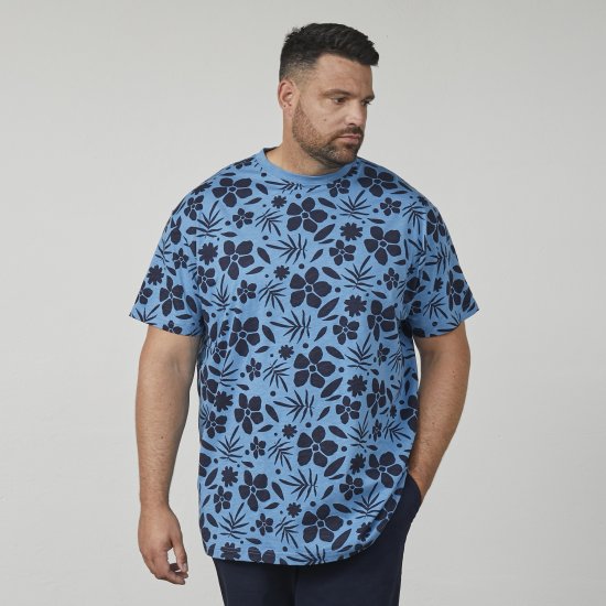 North Latitude 61123 T-Krekls Ar Pilnapdruku Vidēji Zils - T-krekli - T-krekli - 2XL-14XL