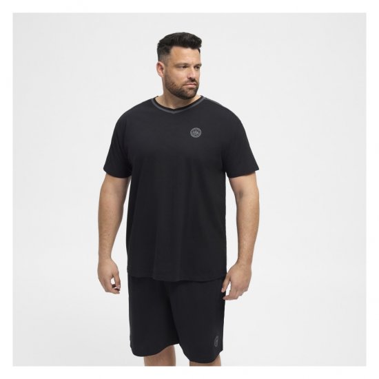 North Latitude Pyjama T-Shirt V-Neck Short Sleeve Black - Pidžamas/Loungewear - Vīriešu pidžamas lieli izmēri
