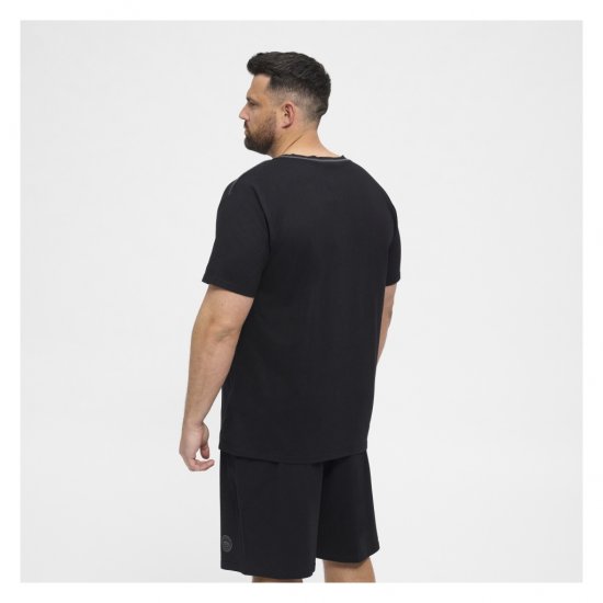 North Latitude Pyjama T-Shirt V-Neck Short Sleeve Black - Pidžamas/Loungewear - Vīriešu pidžamas lieli izmēri