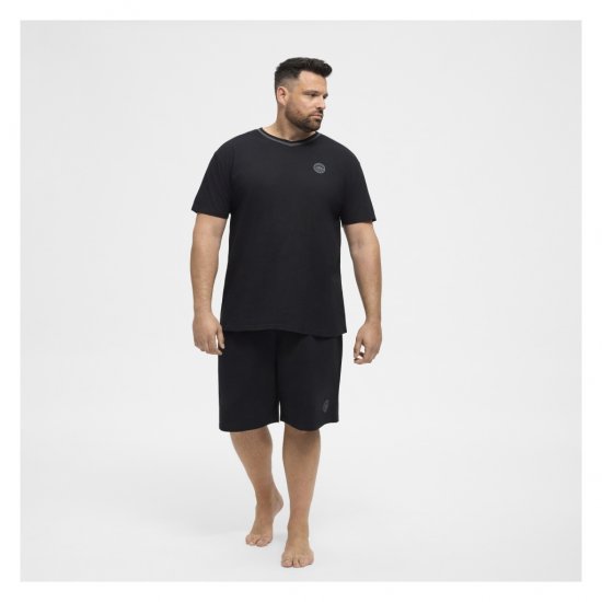 North Latitude Pyjama T-Shirt V-Neck Short Sleeve Black - Pidžamas/Loungewear - Vīriešu pidžamas lieli izmēri