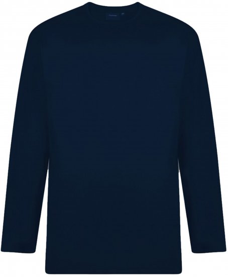 Espionage T015LS Plain Long Sleeve T-Shirt Navy - Lielo vīriešu t-krekli ar garām piedurknēm - Lielo vīriešu t-krekli ar garām piedurknēm