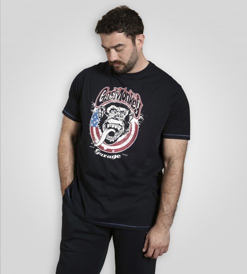 D555 Birkenhead T-Shirt Gas Monkey Garage Navy - T-krekli - T-krekli - 2XL-14XL