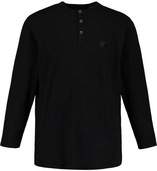 JP1880 Henley T-Shirt Long Sleeve Black TALL - VĪRIEŠU APĢĒRBS MT-6XLT - Apģērbs gariem vīriešiem