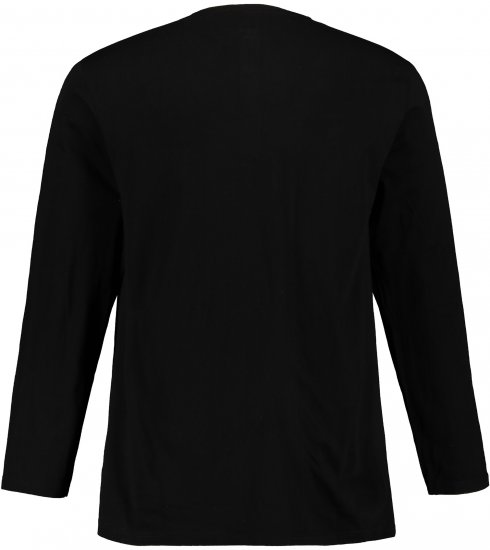 JP1880 Henley T-Shirt Long Sleeve Black TALL - VĪRIEŠU APĢĒRBS MT-6XLT - Apģērbs gariem vīriešiem