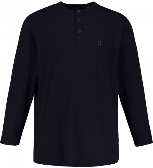JP1880 Henley T-Shirt Long Sleeve Dark Navy TALL - VĪRIEŠU APĢĒRBS MT-6XLT - Apģērbs gariem vīriešiem