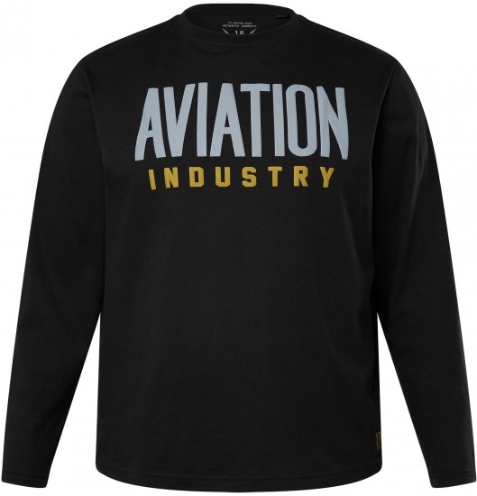 JP1880 T-Shirt Long Sleeve Aviation Black TALL - VĪRIEŠU APĢĒRBS MT-6XLT - Apģērbs gariem vīriešiem