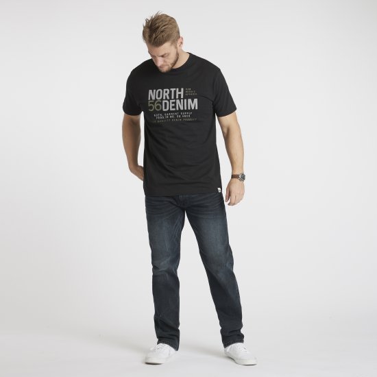North Latitude Denim Printed T-Shirt Black TALL - TALL T-krekli - T-krekli gariem vīriešiem