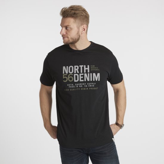 North Latitude Denim Printed T-Shirt Black TALL - TALL T-krekli - T-krekli gariem vīriešiem