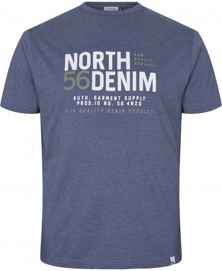 North Latitude Denim Printed T-Shirt Blue Melange TALL - TALL T-krekli - T-krekli gariem vīriešiem