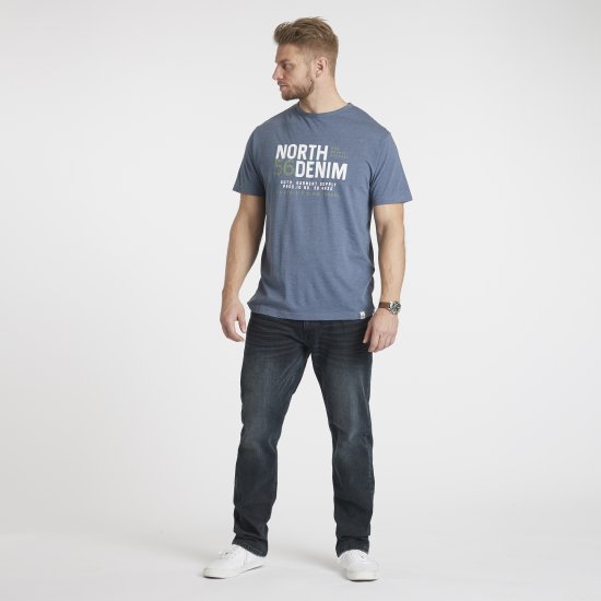 North Latitude Denim Printed T-Shirt Blue Melange TALL - TALL T-krekli - T-krekli gariem vīriešiem