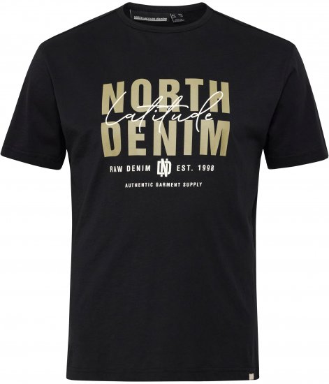 North Latitude Denim Printed Logo T-Shirt Black TALL - TALL T-krekli - T-krekli gariem vīriešiem