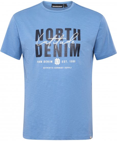 North Latitude Denim Printed Logo T-Shirt Dusty Blue TALL - TALL T-krekli - T-krekli gariem vīriešiem