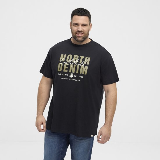 North Latitude Denim Printed Logo T-Shirt Black TALL - TALL T-krekli - T-krekli gariem vīriešiem