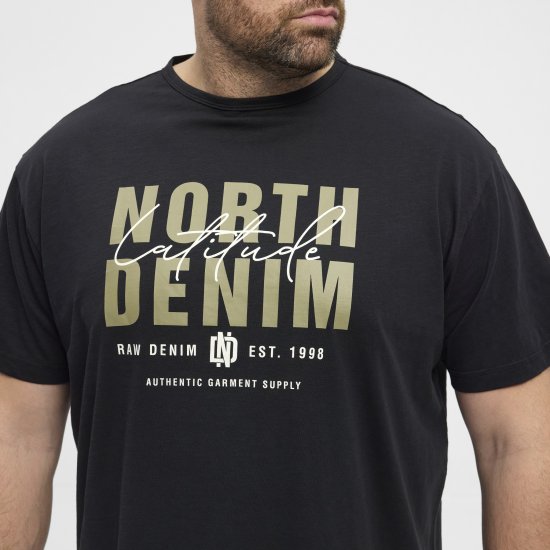 North Latitude Denim Printed Logo T-Shirt Black TALL - TALL T-krekli - T-krekli gariem vīriešiem