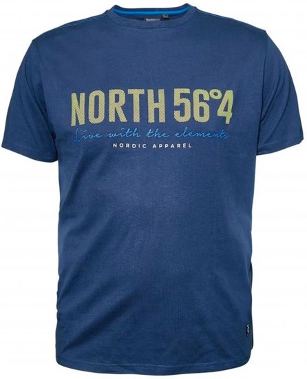 North Latitude 99865 Printed T-Shirt Blue - Lielo vīriešu t-krekli ar apdruku - Lielo vīriešu t-krekli ar apdruku