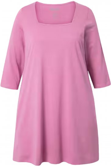 Ulla Popken Square Neckline Knit Swing A-line Pocket Tunic Mauve - T-krekli - 