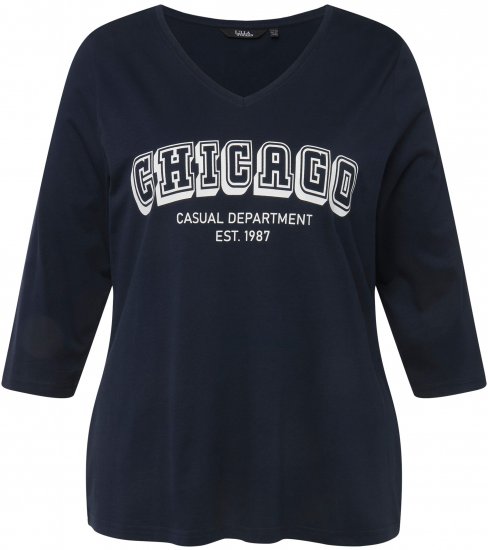 Ulla Popken City Name Graphic Tee Navy - Apdrukāti T-krekli sievietēm - 
