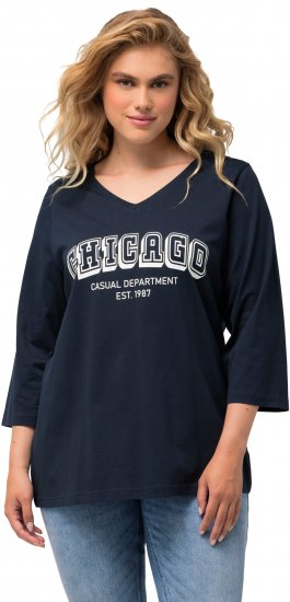 Ulla Popken City Name Graphic Tee Navy - Apdrukāti T-krekli sievietēm - 