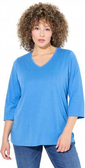 Ulla Popken Country Lettered 3/4 Sleeve Tee Teal Blue - Apdrukāti T-krekli sievietēm - 