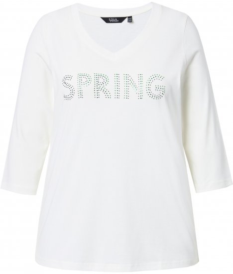 Ulla Popken SPRING Studded 3/4 Sleeve Tee Off-White - T-krekli - 