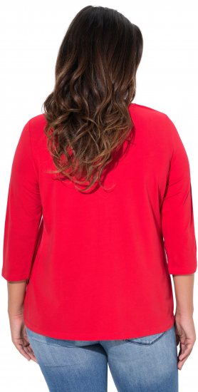 Ulla Popken Floral Graphic V-Neck Tee Lychee - Apdrukāti T-krekli sievietēm - 