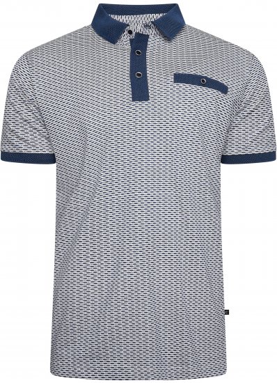 Kam Jeans 5528 AOP Print with Jacquard Collar/Cuffs Polo Navy - Polo krekli - Polo krekli - 2XL-8XL