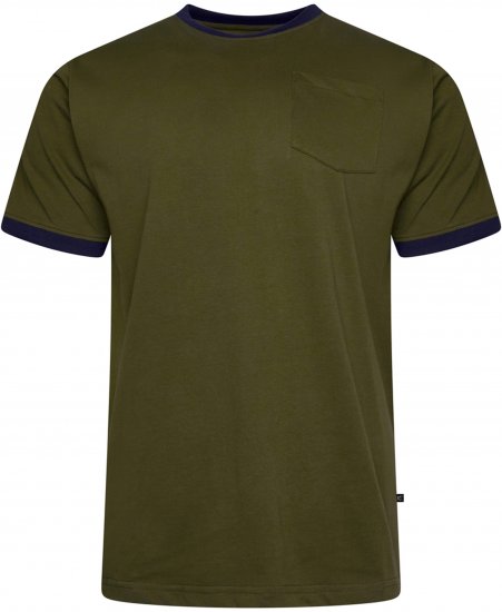 Kam Jeans 5781 Ringer Tee with Shoulder Tape Dark Olive - T-krekli - T-krekli - 2XL-14XL