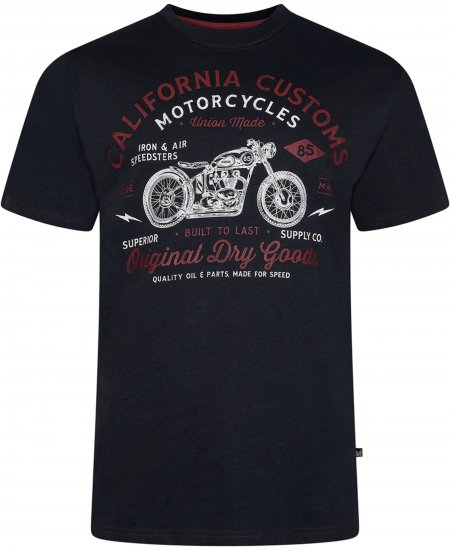 Kam Jeans 5787 California Customs Print Tee Black - T-krekli - T-krekli - 2XL-14XL