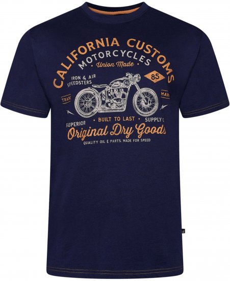 Kam Jeans 5787 California Customs Print Tee Navy - T-krekli - T-krekli - 2XL-14XL