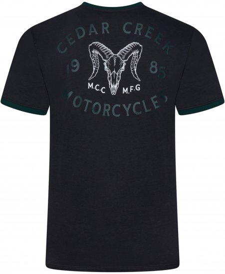 Kam Jeans 5793 Cedar Creek Reverse Print Tee Black - T-krekli - T-krekli - 2XL-14XL