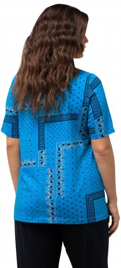 Ulla Popken Paisley A-Line Short Sleeve Tee Sapphire Blue - Apdrukāti T-krekli sievietēm - 