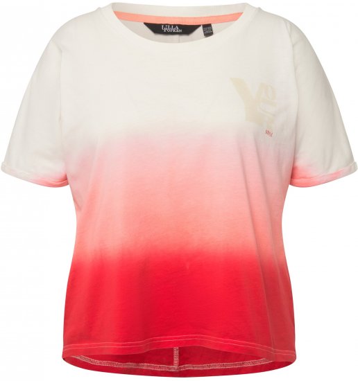 Ulla Popken Dip Dyed Short Sleeve Logo Tee Off-White - Apdrukāti T-krekli sievietēm - 