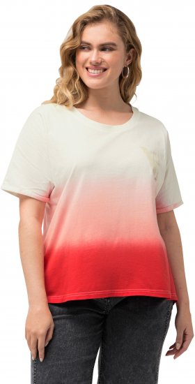 Ulla Popken Dip Dyed Short Sleeve Logo Tee Off-White - Apdrukāti T-krekli sievietēm - 