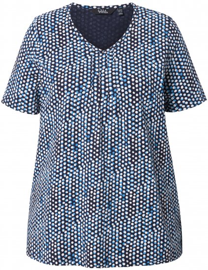 Ulla Popken So Many Dots Tee Navy Blue - Apdrukāti T-krekli sievietēm - 