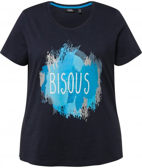 Ulla Popken BISOUS Short Sleeve Graphic Tee Navy Blue - Apdrukāti T-krekli sievietēm - 